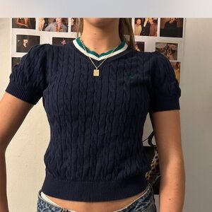 Burberry Navy Blue Knit Sweater - Size 38
